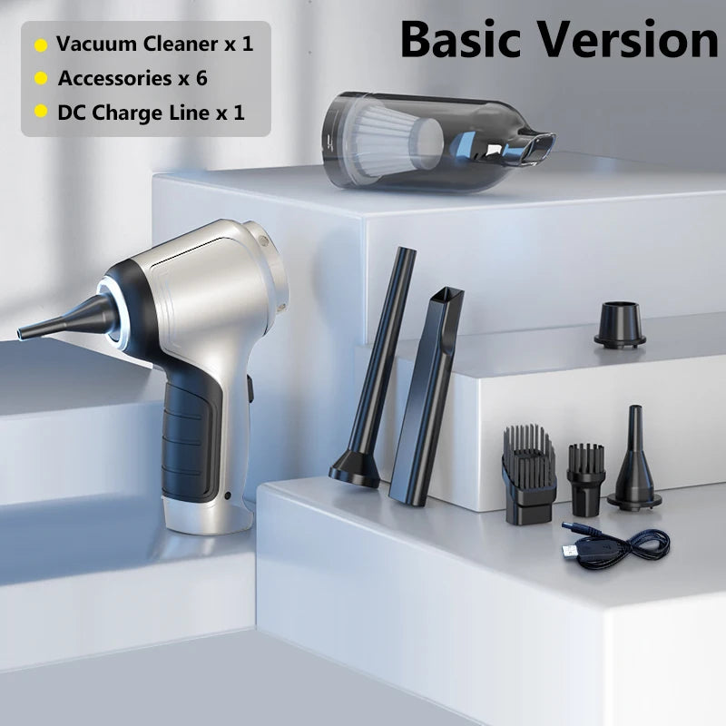 95000Pa Cordless Handheld Wet and Dry Car Vacuum Cleaner - Dual Use Mini Auto Vacuum for Home and Vehicle