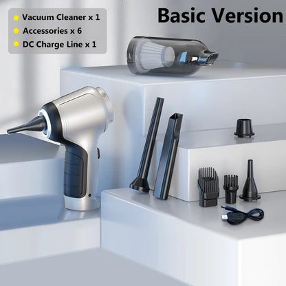 95000Pa Cordless Handheld Wet and Dry Car Vacuum Cleaner - Dual Use Mini Auto Vacuum for Home and Vehicle