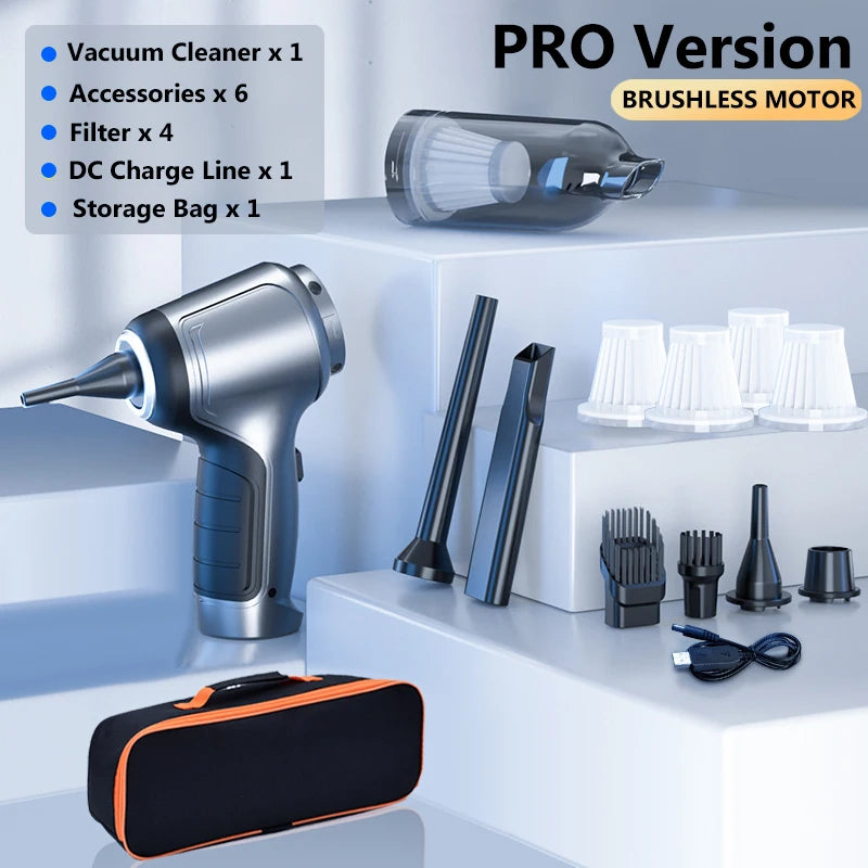 95000Pa Cordless Handheld Wet and Dry Car Vacuum Cleaner - Dual Use Mini Auto Vacuum for Home and Vehicle