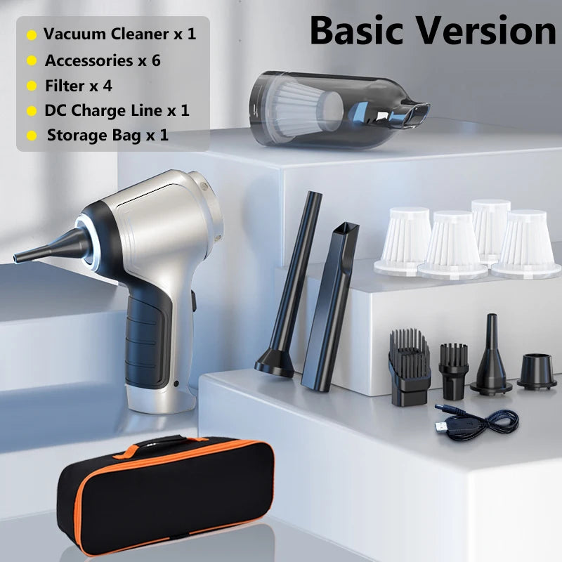 95000Pa Cordless Handheld Wet and Dry Car Vacuum Cleaner - Dual Use Mini Auto Vacuum for Home and Vehicle